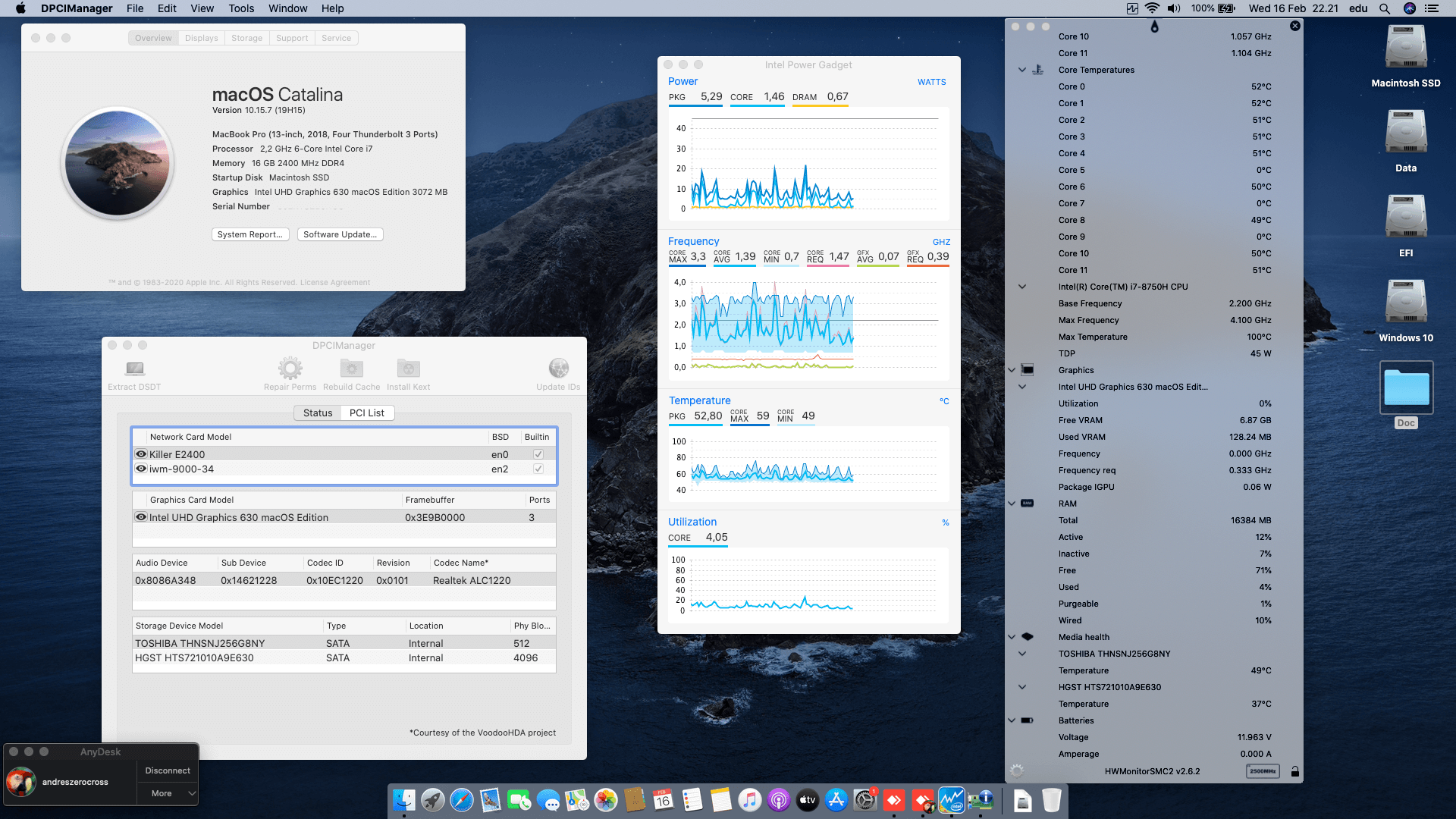 Success Hackintosh macOS Catalina 10.15.7 Build 19H15 in MSI Gaming GP63 Leopard 8RE